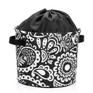 Thirty-One Cinch Top Bin in Black Playful Parade